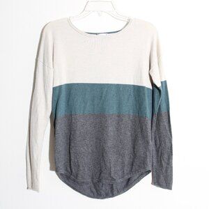 Smartwool Women's Shadow Pine Sweater Merino Wool Colorblock Long Sleeve Size XS